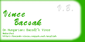 vince bacsak business card